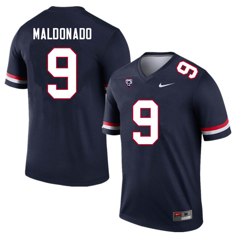 Men #9 Gunner Maldonado Arizona Wildcats College Football Jerseys Sale-Navy